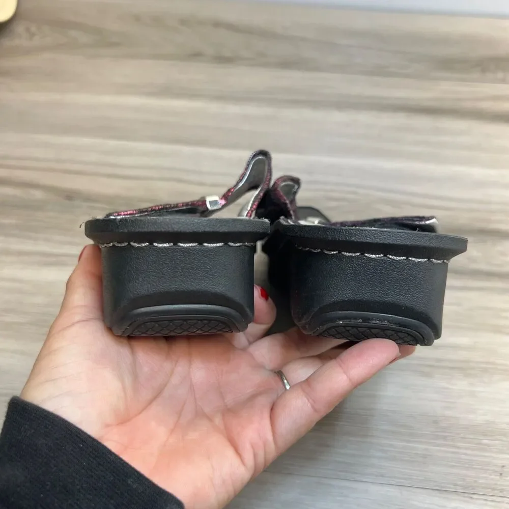 Alegria Karmen KAR-235 EU 37 7 -7.5  Pink‎ Purple Metallic Leather Slide Sandals